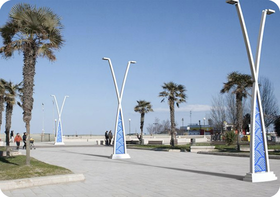 Curved 30ft Steel Street Light Pole Manufacturers 9 Meter 10m 12m Landscape Public Venues