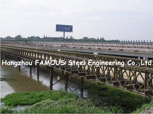 Steel Prefabricated Truss Bridge Concrete Deck Single Storey Double Lanes Permanent