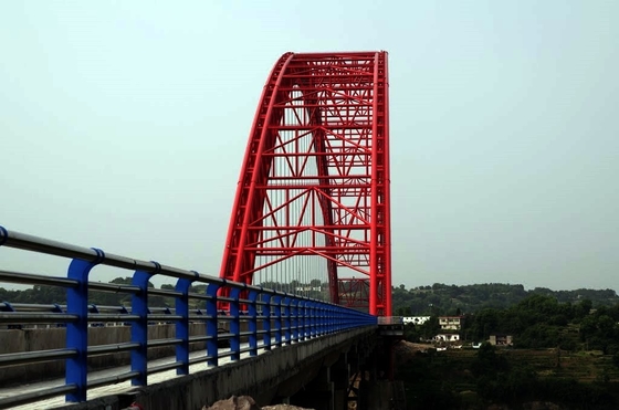 AASHTO Prefab Steel Tubular Truss Arch Bridge Half Through Concrete Filled