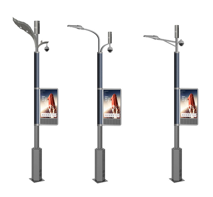 6 Meter 8 Meter 20 Feet Smart Street Light Pole Led Display Advertising P4 P5 P6