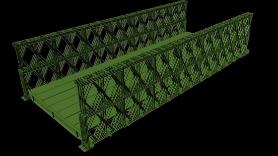 Bailey Pedestrian Bridge Over Highway Multi Span Single Lane Steel Formwork Truss