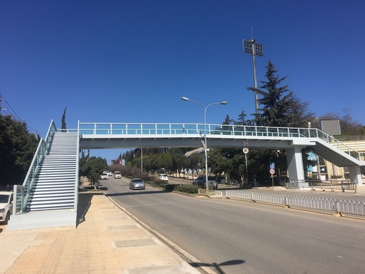 Crossing Peace Pedestrian Overpass Bridge Construction City Sightseeing Skywalk Handrail