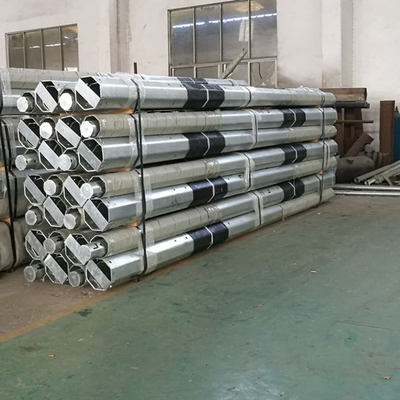 Octagonal Galvanized Steel Pole 10 Ft 16 Ft 60ft 75ft 10 KV-550 KV Transmission Line Electrical