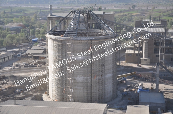 Heavy Structural Steel Fabrication Concrete Mill Cement Production Line Clinker Silo Hopper Furnace